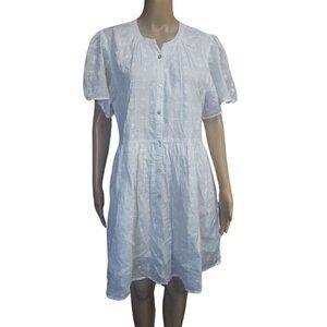 Sundance Cotton Textured Flared Sleeves Mini Dress M